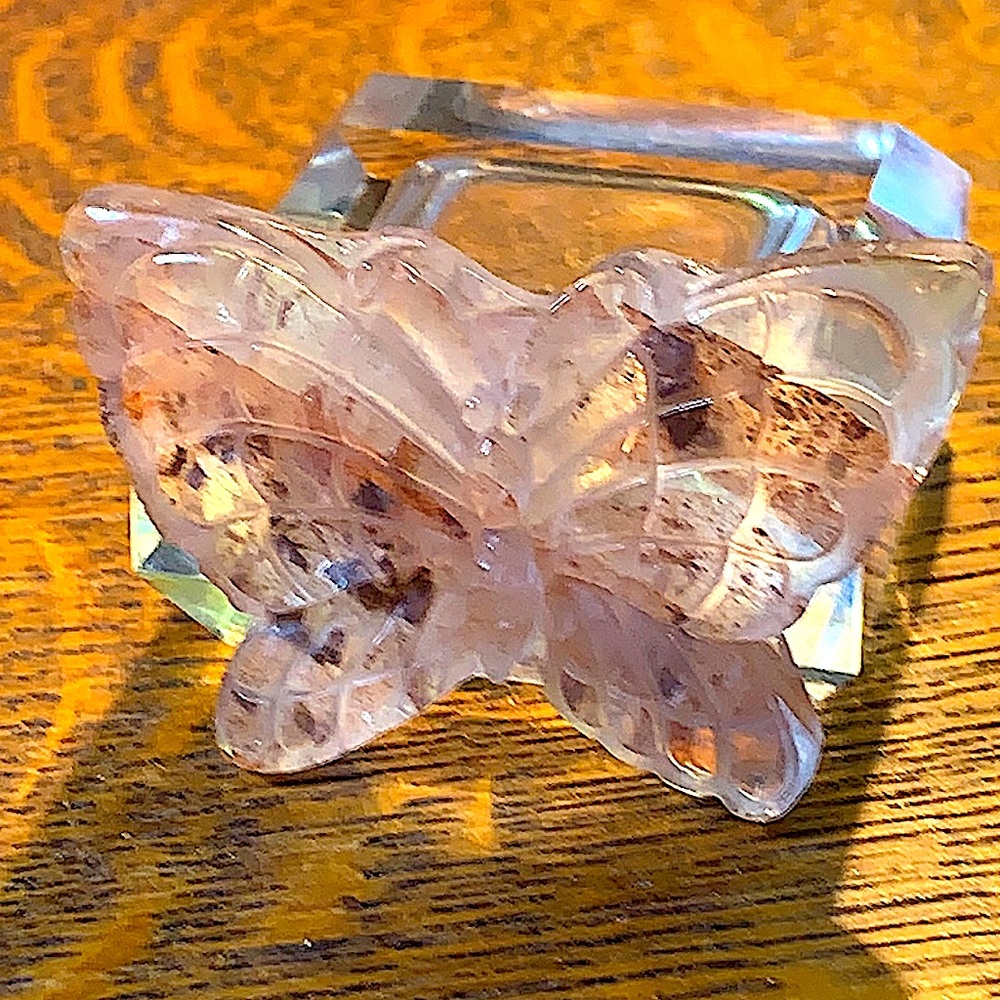BUTTERFLY FIRE QUARTZ CARVED CRYSTAL HEALING STONE NEW